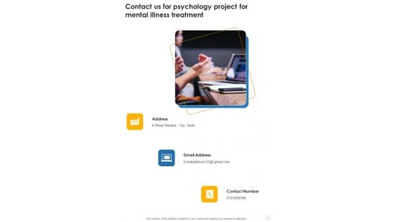 Contact Us For Psychology Project For Mental Illness Treatment One Pager Sample Example Document Contact Us For Psychology Project For Mental Illness Treatment One Pager Sample Example Document