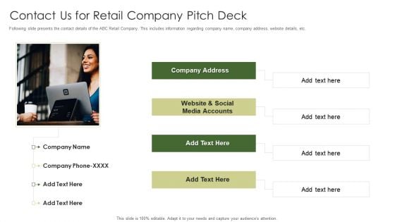 Contact Us For Retail Company Pitch Deck Download PDF
