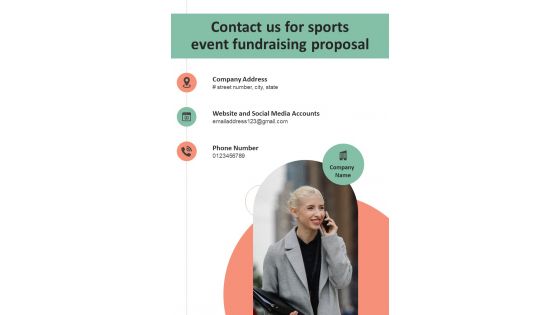 Contact Us For Sports Event Fundraising Proposal One Pager Sample Example Document