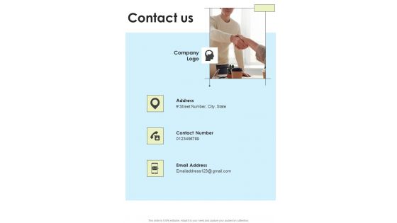 Contact Us Mental Behavior Evaluation Proposal One Pager Sample Example Document Contact Us Mental Behavior Evaluation Proposal One Pager Sample Example Document