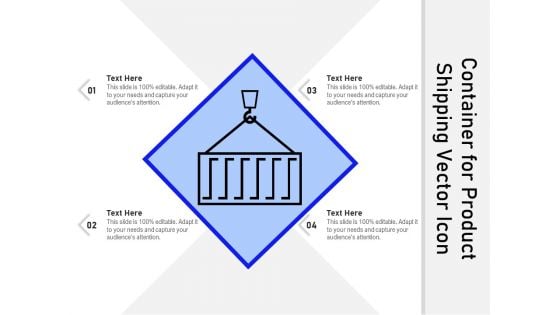 Container For Product Shipping Vector Icon Ppt PowerPoint Presentation Gallery Inspiration PDF