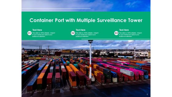 Container Terminal Multiple Surveillance Tower Stock Warehousing Facility Ppt PowerPoint Presentation Complete Deck