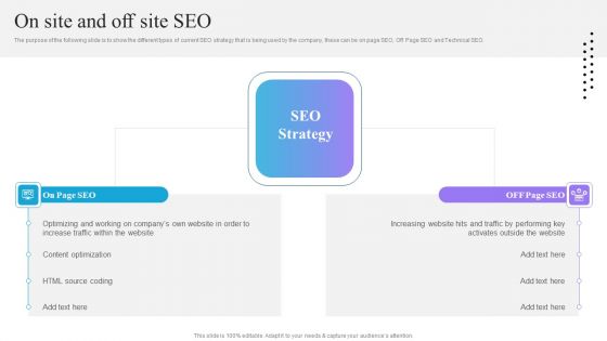 Content And Permission Marketing Tactics For Enhancing Business Revenues On Site And Off Site SEO Mockup PDF