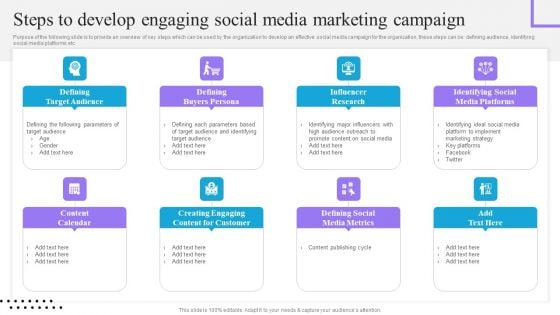 Content And Permission Marketing Tactics For Enhancing Business Revenues Steps To Develop Engaging Social Media Slides PDF