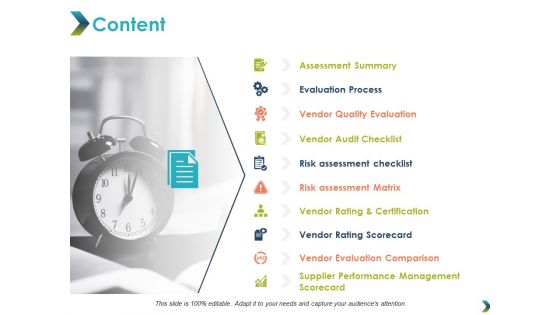 Content Assessment Summary Ppt PowerPoint Presentation Icon Clipart Images