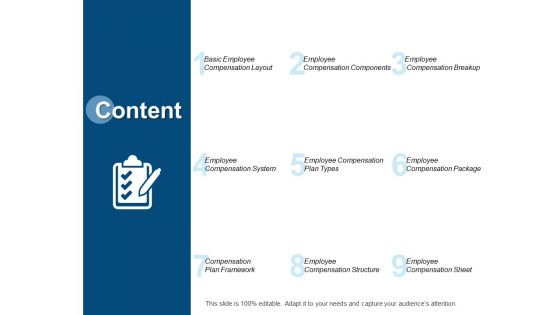 Content Employ Compensation Ppt PowerPoint Presentation Summary Background Designs
