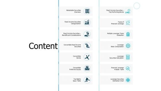 Content Fixed Income Securities Categorization Ppt PowerPoint Presentation Inspiration Graphics