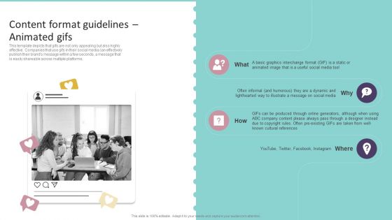 Content Format Guidelines Animated Gifs Playbook For Promoting Social Media Brands Template PDF