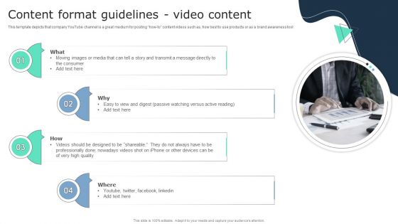 Content Format Guidelines Video Content Business Social Strategy Guide Pictures PDF