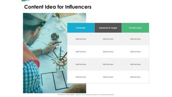 Content Idea For Influencers Ppt PowerPoint Presentation Styles Layout Ideas