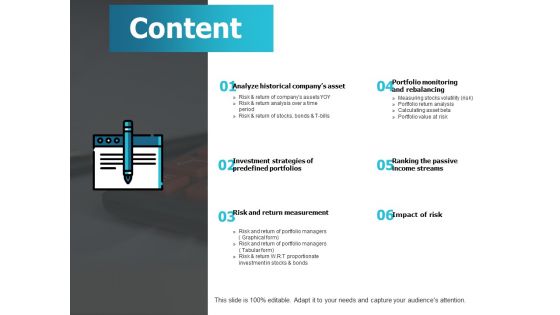 Content Investment Strategies Ppt PowerPoint Presentation Model Graphics Template