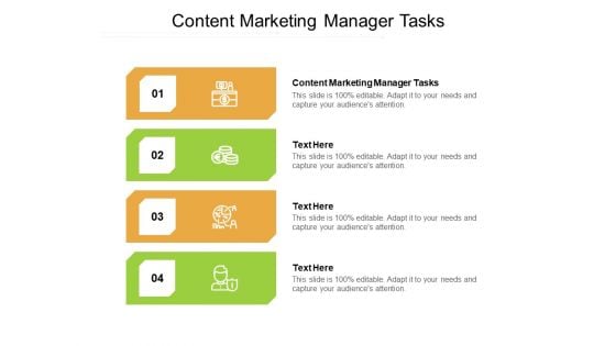 Content Marketing Manager Tasks Ppt PowerPoint Presentation Show Maker Cpb Pdf