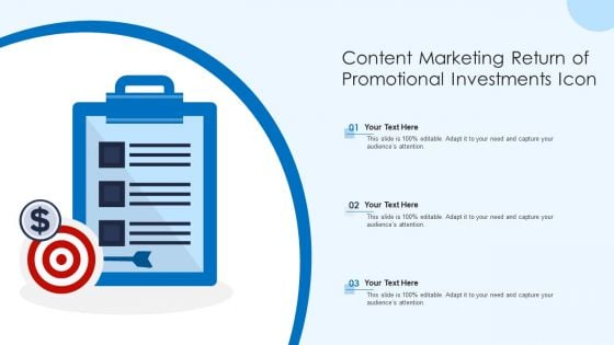 Content Marketing Return Of Promotional Investments Icon Rules PDF