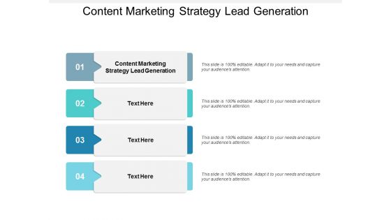 Content Marketing Strategy Lead Generation Ppt PowerPoint Presentation Outline Outfit Cpb