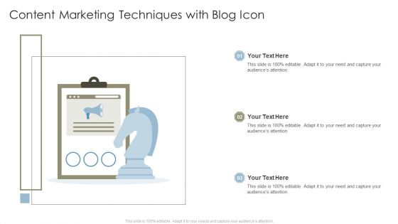 Content Marketing Techniques With Blog Icon Background PDF