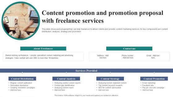 Content Promotion And Promotion Proposal With Freelance Services Sample PDF