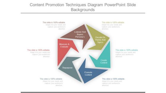 Content Promotion Techniques Diagram Powerpoint Slide Backgrounds