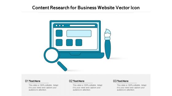Content Research For Business Website Vector Icon Ppt PowerPoint Presentation Gallery Clipart PDF