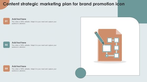 Content Strategic Marketing Plan For Brand Promotion Icon Brochure PDF