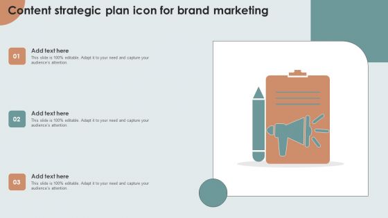 Content Strategic Plan Icon For Brand Marketing Introduction PDF