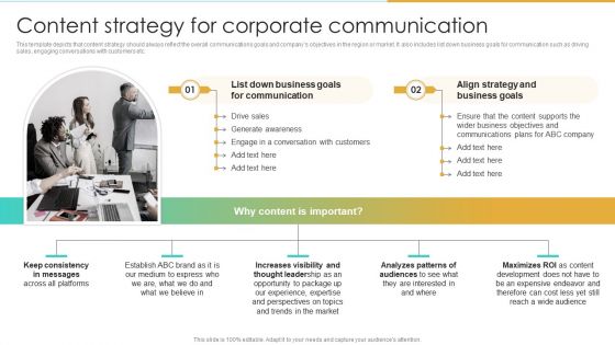 Content Strategy For Corporate Communication Enterprise Communication Tactics Summary PDF