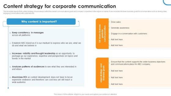 Content Strategy For Corporate Communication Ppt Portfolio Structure PDF