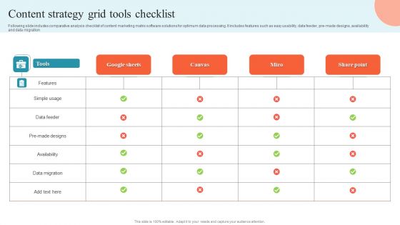 Content Strategy Grid Tools Checklist Portrait PDF