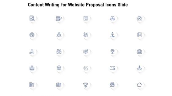 Content Writing For Website Proposal Icons Slide Ppt Professional Outfit PDF