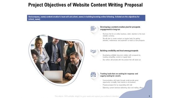 Content Writing For Website Proposal Ppt PowerPoint Presentation Complete Deck With Slides