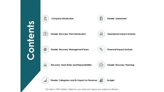 Contents Disaster Assessment Ppt PowerPoint Presentation Infographic Template Infographic Template