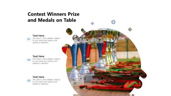 Contest Winners Prize And Medals On Table Ppt PowerPoint Presentation Gallery Background PDF