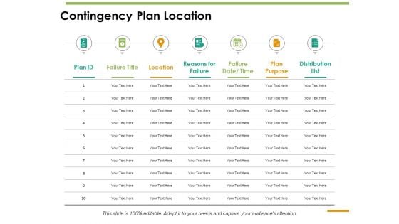 Contingency Plan Location Ppt PowerPoint Presentation Show Objects