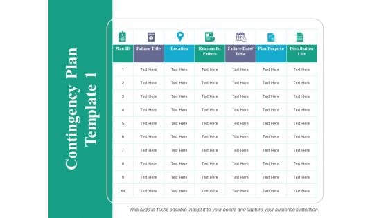 Contingency Plan Template 1 Ppt PowerPoint Presentation Icon Graphics Design