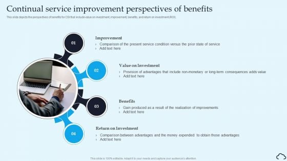 Continual Service Improvement Perspectives Of Benefits IT Service Management Framework Sample PDF Continual Service Improvement Perspectives Of Benefits IT Service Management Framework Sample PDF