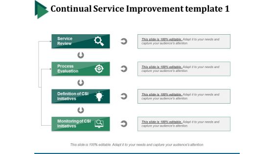 Continual Service Improvement Template 1 Ppt PowerPoint Presentation Summary Show