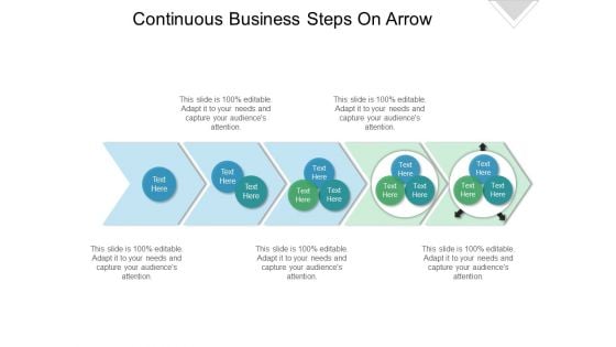 Continuous Business Steps On Arrow Ppt PowerPoint Presentation Gallery Maker