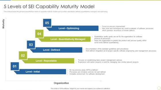 Continuous Enhancement In Project Based Companies 5 Levels Of SEI Capability Inspiration PDF