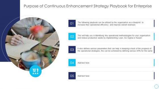 Continuous Enhancement Strategy Purpose Of Continuous Enhancement Strategy Playbook Inspiration PDF