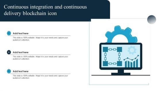 Continuous Integration And Continuous Delivery Blockchain Icon Mockup PDF