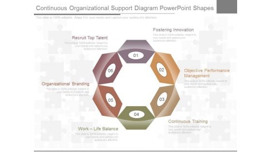 Continuous Organizational Support Diagram Powerpoint Shapes