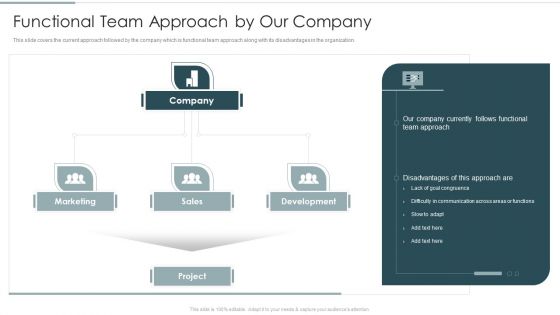 Continuous Team Development Culture Functional Team Approach By Our Company Icons PDF