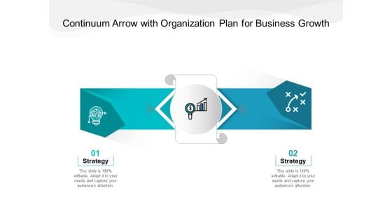 Continuum Arrow With Organization Plan For Business Growth Ppt PowerPoint Presentation Summary Smartart PDF