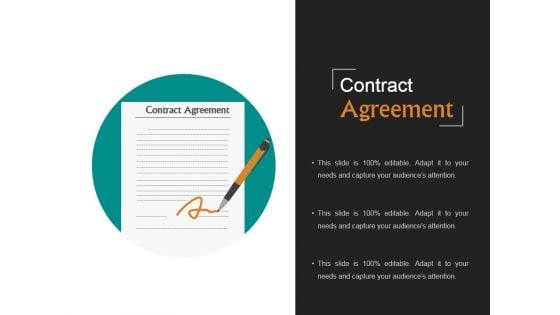 Contract Agreement Template 1 Ppt PowerPoint Presentation Visual Aids