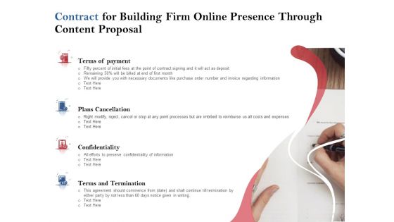 Contract For Building Firm Online Presence Through Content Proposal Ppt PowerPoint Presentation Portfolio Mockup