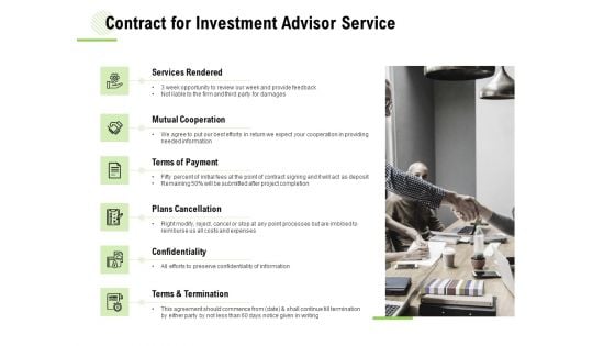 Contract For Investment Advisor Service Ppt Information PDF