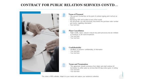 Contract For Public Relation Services Contd Ppt PowerPoint Presentation Icon Template