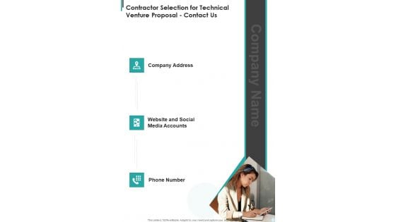 Contractor Selection For Technical Venture Proposal Contact Us One Pager Sample Example Document