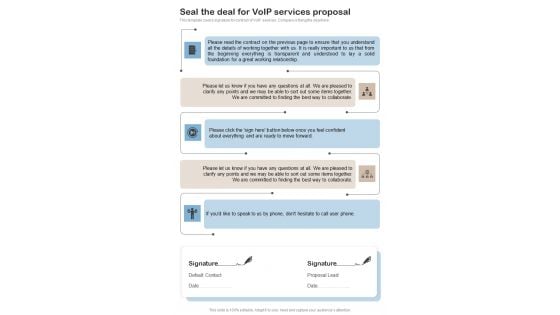 Contractors Bid For Voip Services Seal The Deal For Voip Services One Pager Sample Example Document Contractors Bid For Voip Services Seal The Deal For Voip Services One Pager Sample Example Document