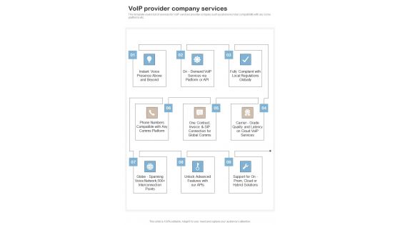 Contractors Bid For Voip Services Voip Provider Company Services One Pager Sample Example Document