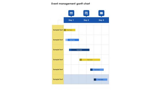 Contractors Bid Proposal For Organizing Exhibitions Event Management Gantt Chart One Pager Sample Example Document